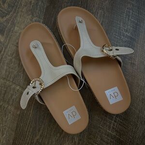 Dolce Vita Cream Sandals with Gold Buckle, Size 11, New from Stitch Fix!